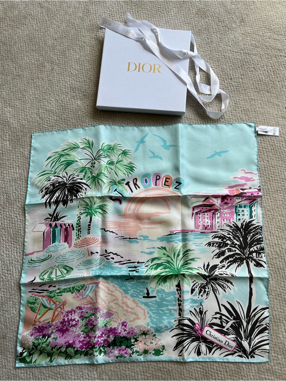 Dior Riviera St Tropez Silk Scarf - brand new- Authentic